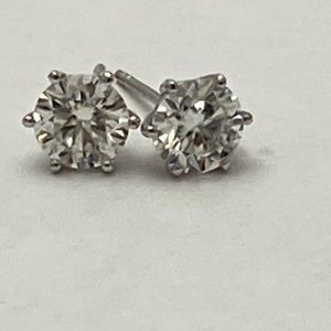 Moissanite stud earrings 1 carat each
